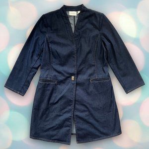 BRAND NEW Chico’s Women’s Navy Blue Denim Jacket Coat Size 0 (S 4)
